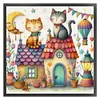 Cat And House-11CT Stamped Cross Stitch 40*40cm/15.75*15.75in tapestrymarket