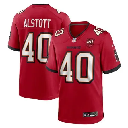 Men's Tampa Bay Buccaneers #40 Mike Alstott  Red 50th Anniversary Game Jersey