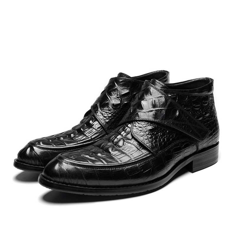 Luxury Mens Leather Wedding Dress Boots Free Shipping