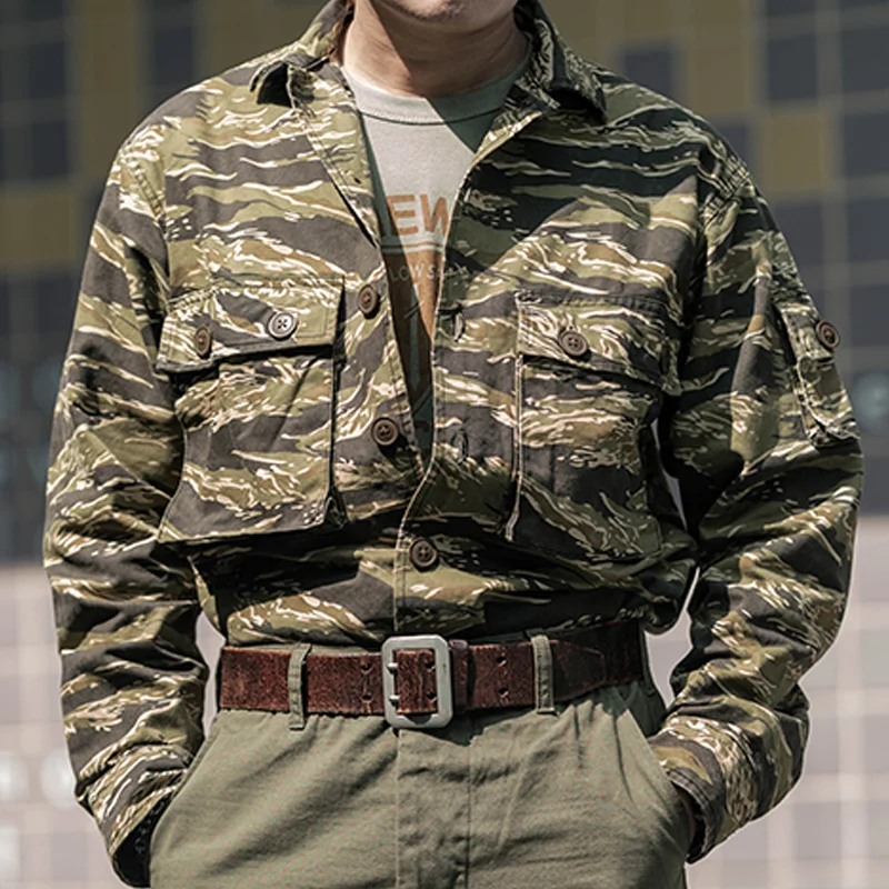 Tiger Camouflage Workwear Multi-Pocket Shirt