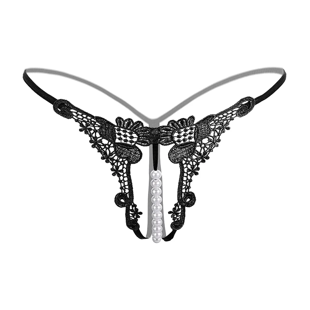 Sexy Panties Women Fashion Tassel Hollow Out Lace Underwear Thong Ladies Pearl Briefs Temptation Sexy Lingerie Multi-color Hot