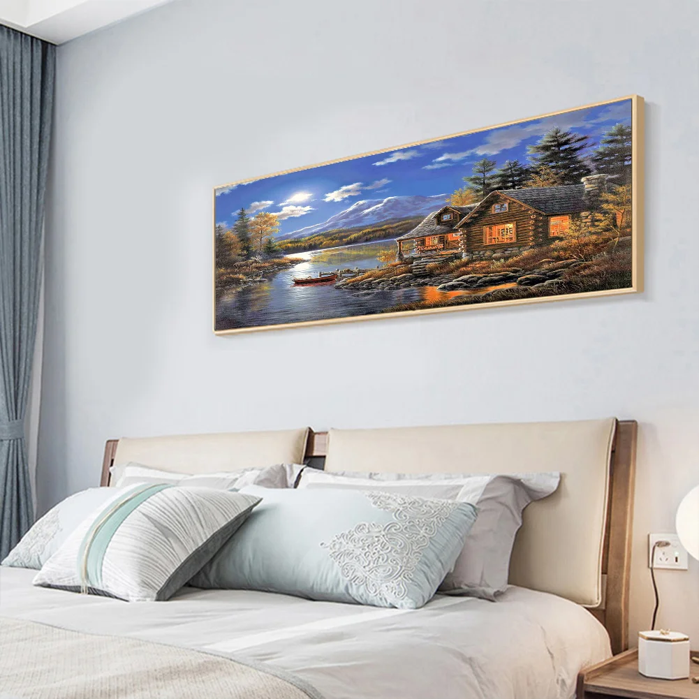 Diamond Painting - Full Round Drill - Riverside Lodge(80*40cm)