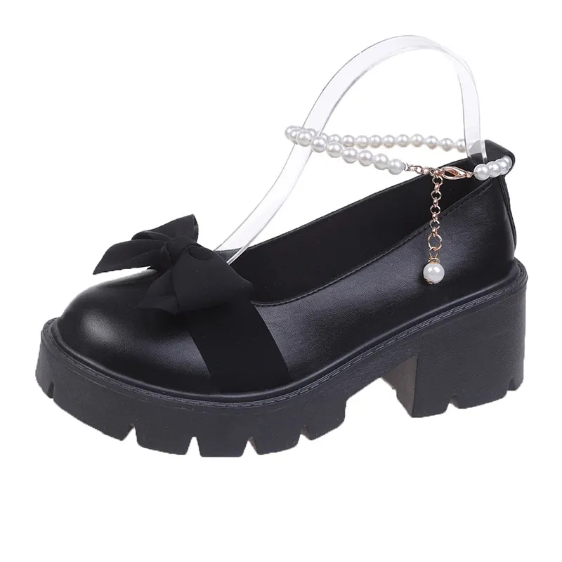 Breakj Breakj Jane Shoes Women 2025 Spring And Autumn New Flat Single Shoes Women's Summer Soft-Soled Grandmother Shoes Bow Small Leather Shoes