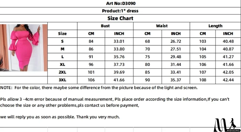 MidiSono - Spring Plus Size Sexy Peach Off Shoulder Ruffles Long Sleeve Midi Dress