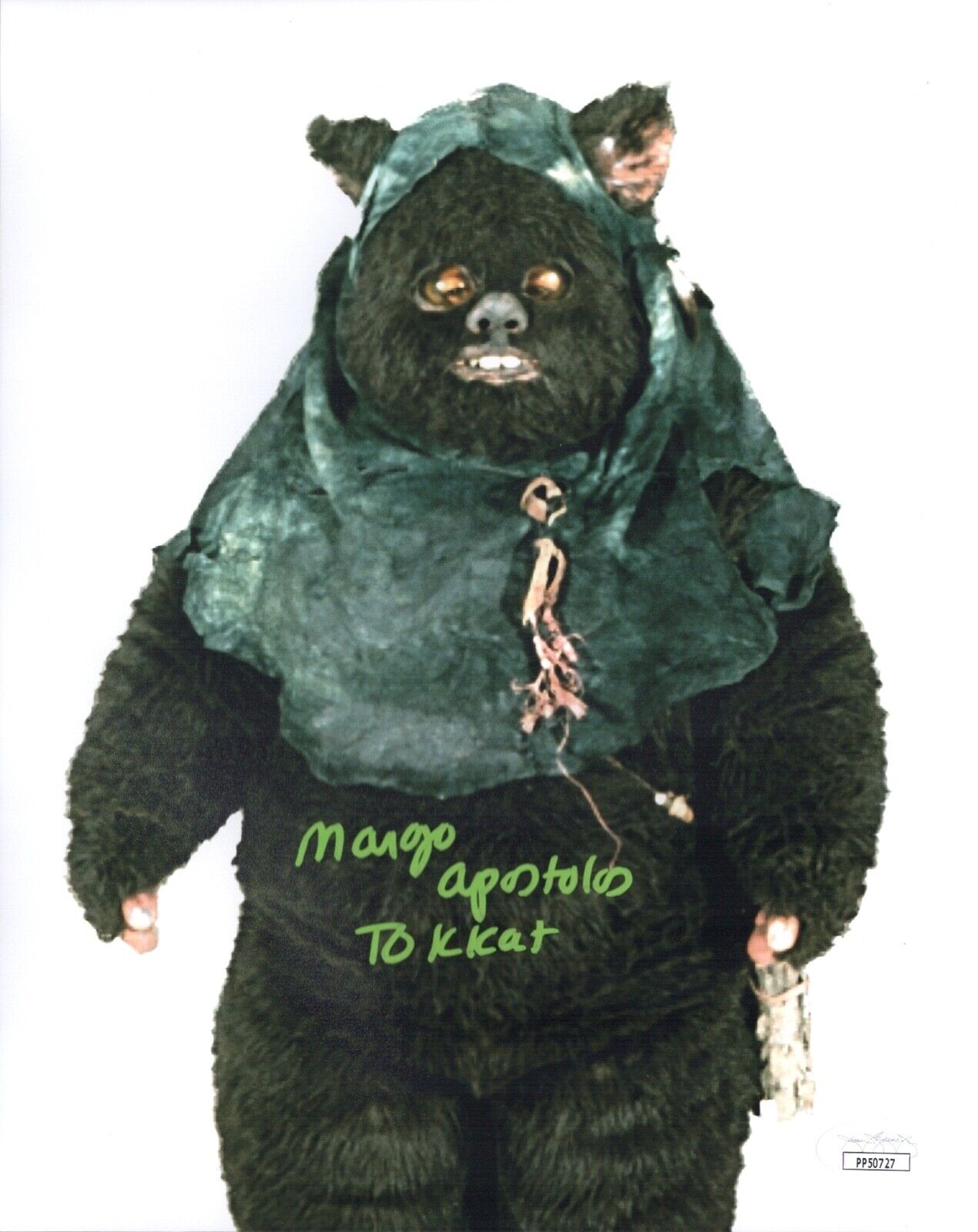 MARGO APOSTOLOS Signed 8x10 Star Wars TOKKAT EWOK Photo Poster painting Autograph JSA COA