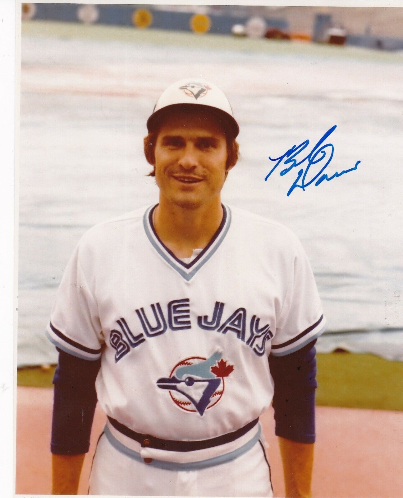 BOB DAVIS TORONTO BLUE JAYS ACTION SIGNED 8x10