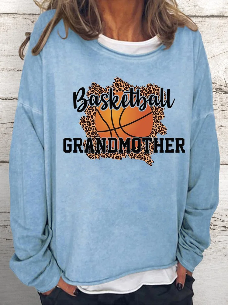 Basketball Grandmother Women Loose Sweatshirt-Annaletters