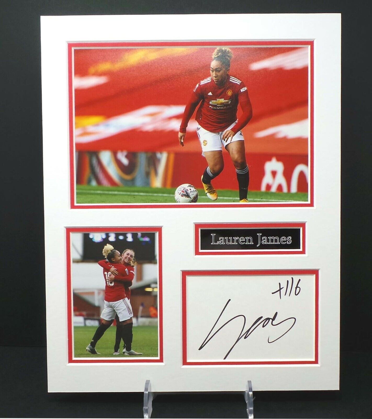 Lauren JAMES Manchester United Ladies Signed Mounted Photo Poster painting Display AFTAL RD COA