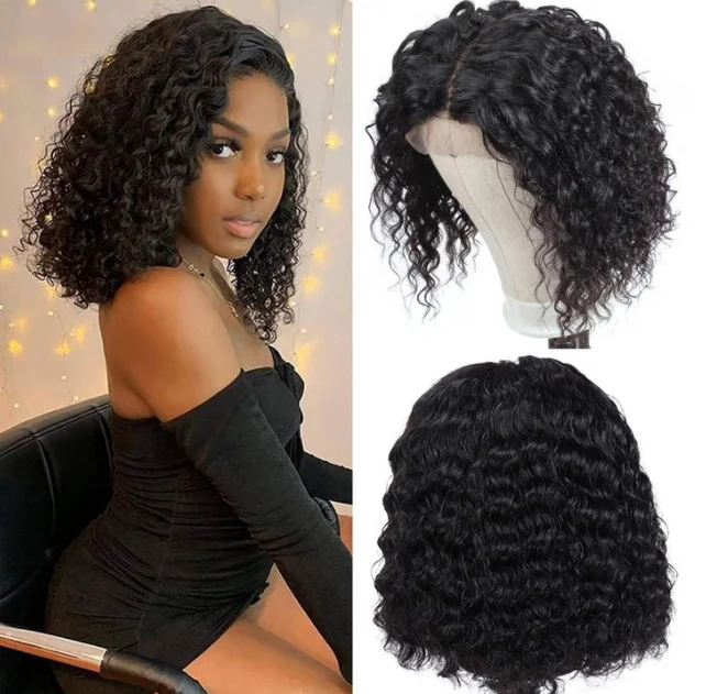 Jewtribute Hair®|Short Deep Wave Bob Wig  Wig Black