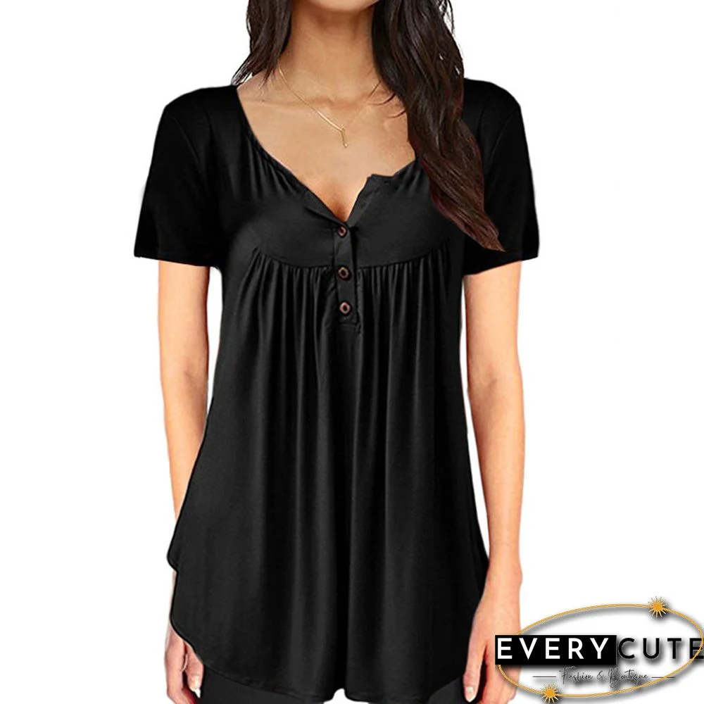 Women Summer V-Neck Short Sleeve T Shirts Loose Sexy Camiseta Feminina T Shirts Female Long Style Tops