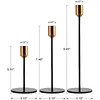 3PCS Black & Golden Candle Stick Set Home Wedding Table Decor
