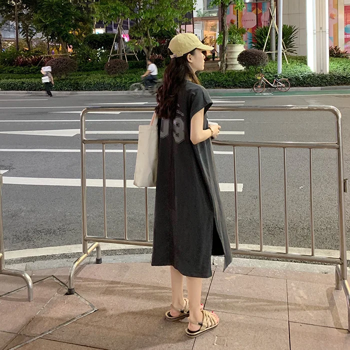 Brownm Brownm New Korean Version Of Women's Vest T Shirt Long Skirt Haraa Fan Student Jacket Women's Summer Vest Dress