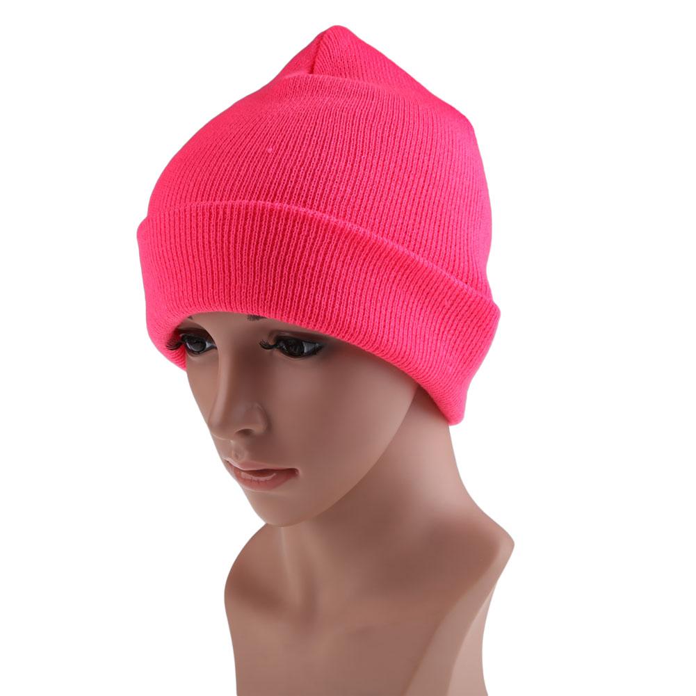 

Men\ S Women Beanie Knit Ski Cap Hip-Hop Color Winter Warm Unisex Wool Hat, Bright pink, 501 Original