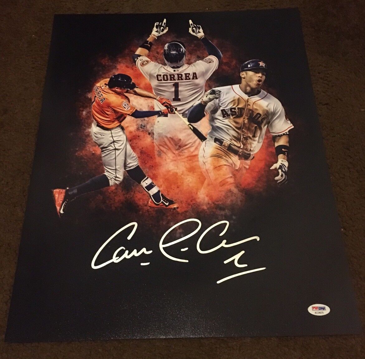 Carlos Correa Signed Autographed 16x20 Photo Poster painting Houston Astros PSA/DNA COA3