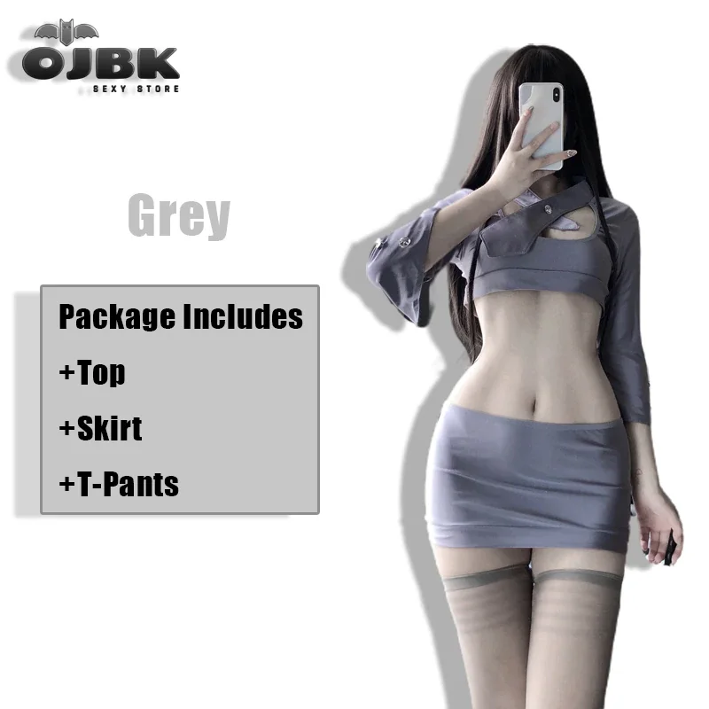 Billionm OJBK Sexy Secretary Office Suit Cosplay Costumes Teacher Waitress Uniform School Girl Big Hip Mini Skirt Hot Butt Slut AV Outfit