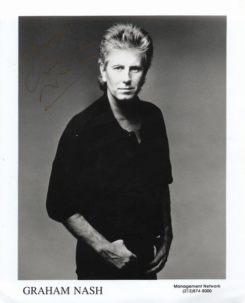 Graham Nash 1942- genuine autograph 8x10