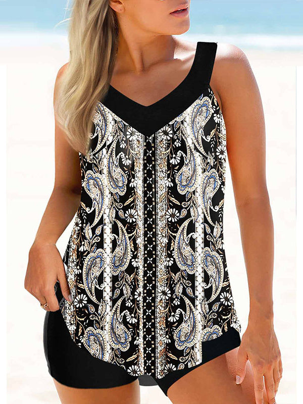 Women Long Sleeve V-neck Graphic Floral Printed Top