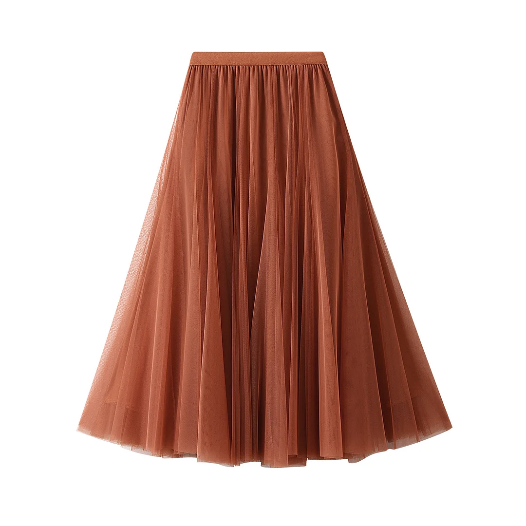 Nigikala Nigikala Long Yarn Skirt Half Dress Girl Autumn And Winter High Waist Long Net Yarn Skirt 100 Folding Skirt A Skirt Fairy Dress 8859