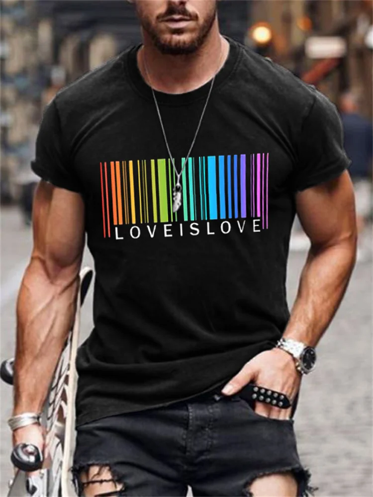 Love Is Love Rainbow Barcode T Shirt