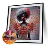 Elegante schwarze Sch&ouml;nheit - speziell geformtes Diamantgem&auml;lde - 30*30cm