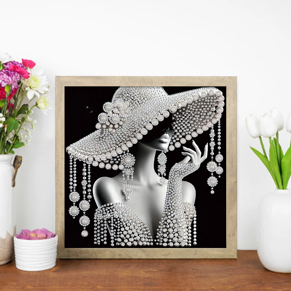 Diamond Painting - Partial Special Shaped Drill - Elegant Lady(Canvas|30*30cm)