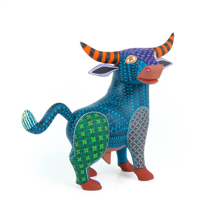 Blue Bull - Oaxacan Alebrije Wood Carving
