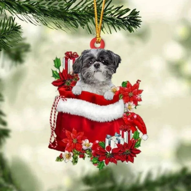 VigorDaily Lhasa Apso In Gift Bag Christmas Ornament GB141