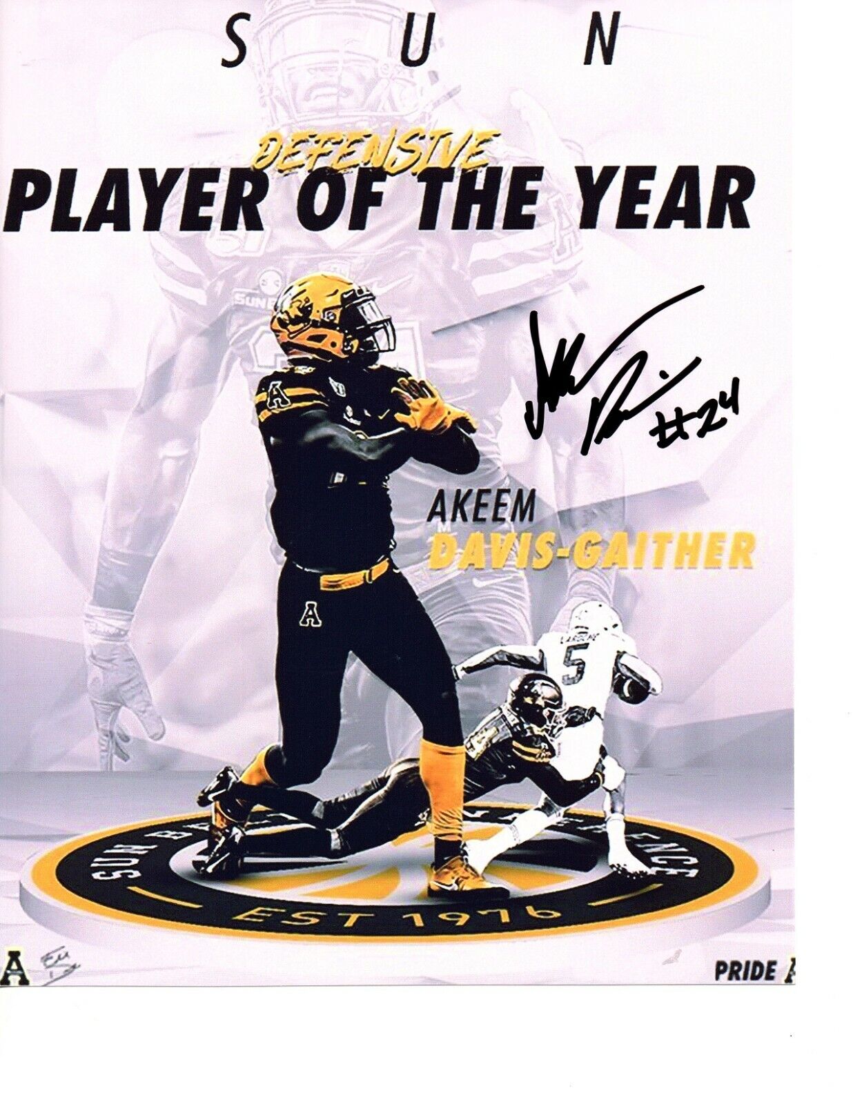 Akeem Davis-Gaither Appalachian State signed autographed 8x10 football Photo Poster painting b