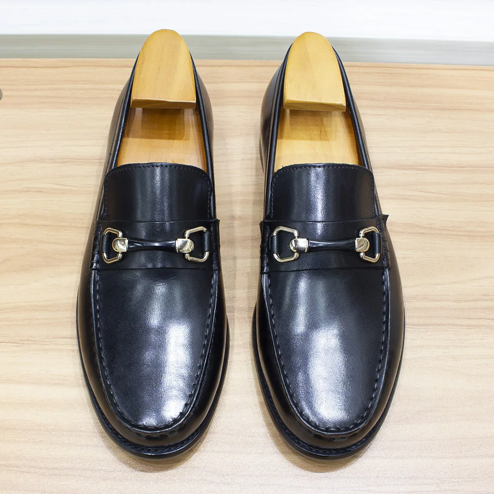 Men's Leather Shoes Suit Cowhide Retro Loafers Business Casual Slip On Dress Men's Shoes Prom Wedding Shoes Novameme