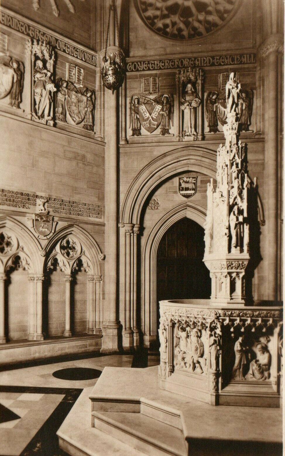 The Baptistery In The Cathedral of St. John The Divine RPPC Real Photo Poster painting Postcard