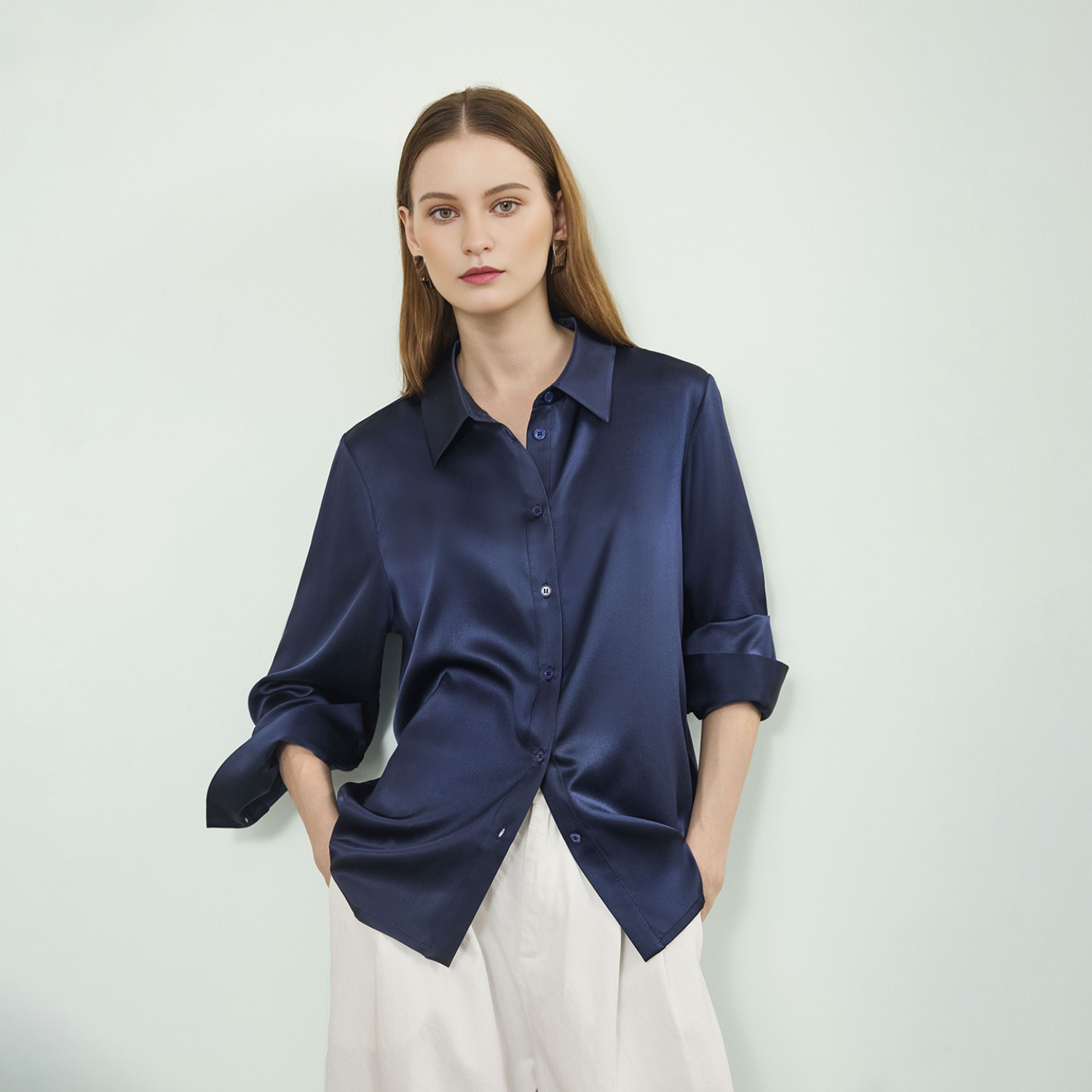 Women's Classic Stretch Sectional Mulberry Silk Blouse REAL SILK LIFE