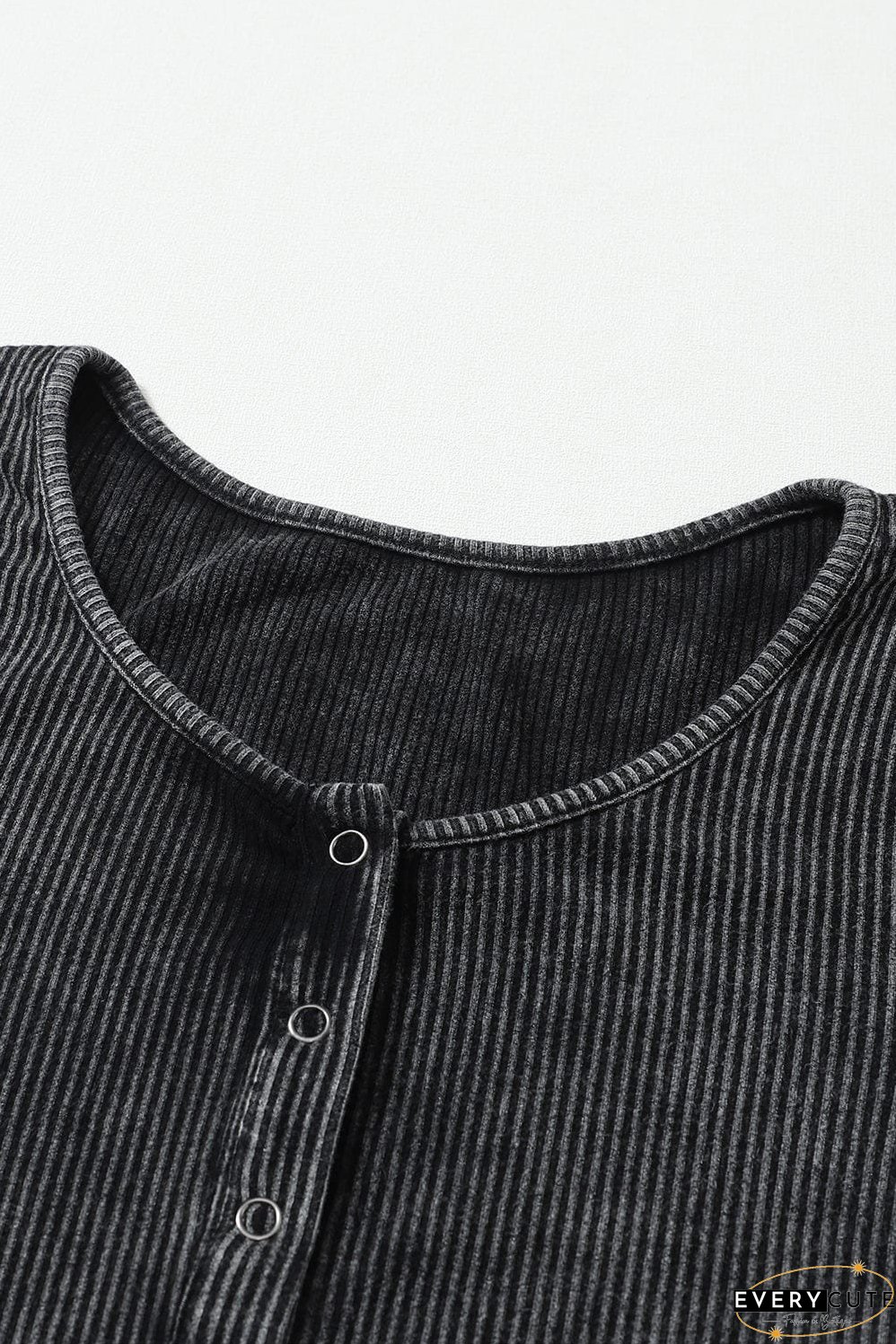 Casual Long Sleeve Ribbed Knit Shirt