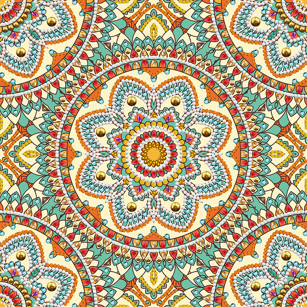 Mandala Luminous 30x30CM(Canvas) partial special shaped drill diamond painting gbfke