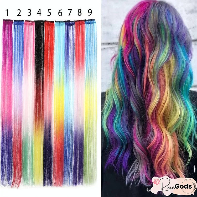 Wig Female Color Hair Patch One Piece Single Clip Traceless Gradient