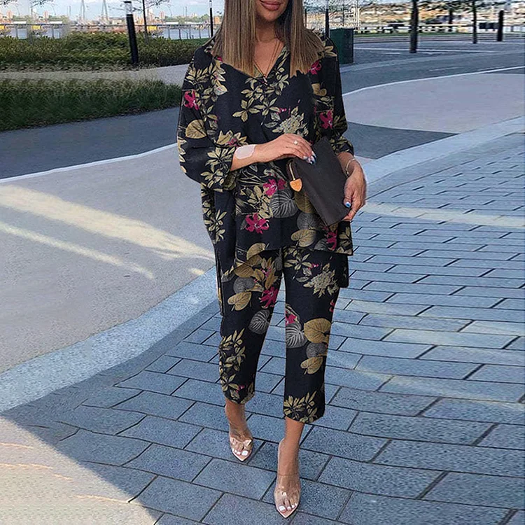 Printed Casual Two Piece Set