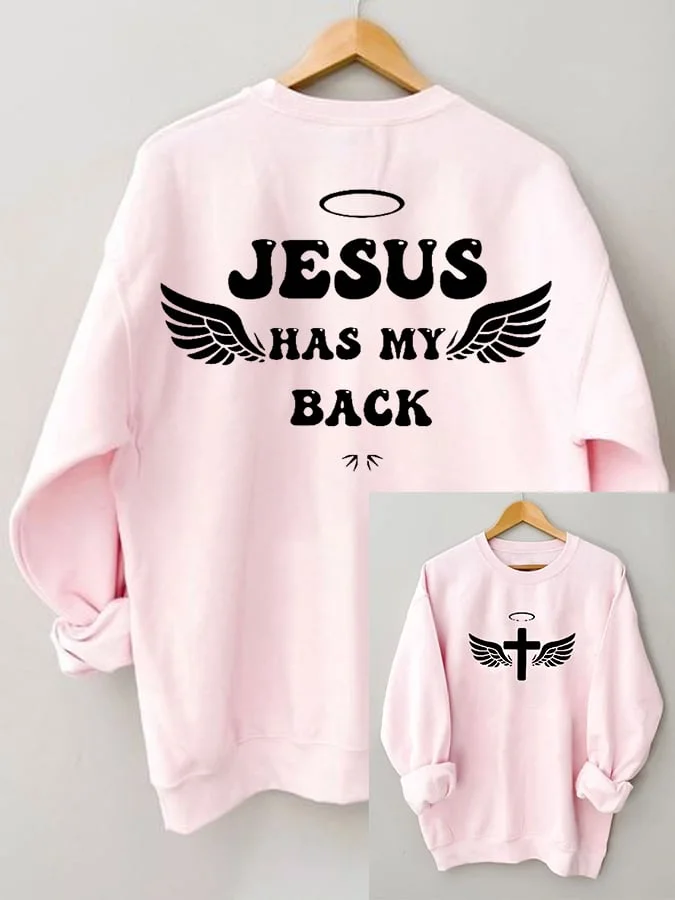 Women's Jesus Has My Back Casual Seatshirt socialshop