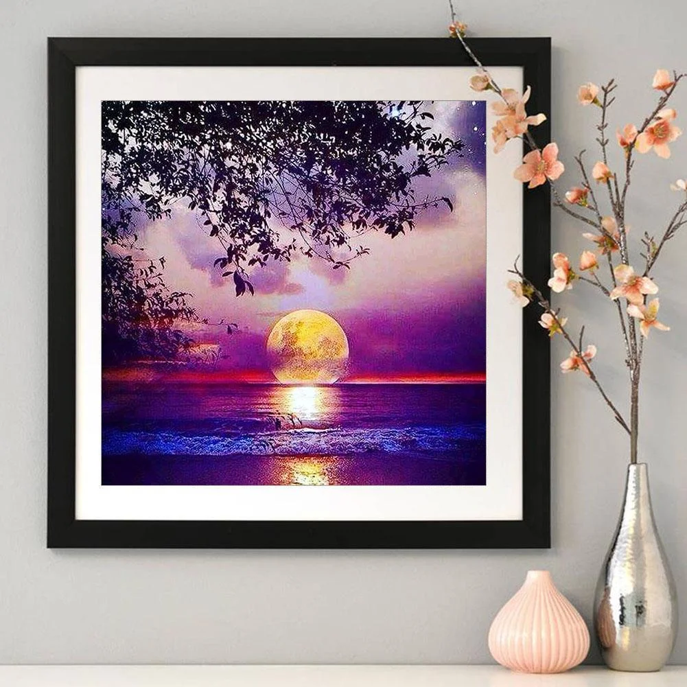 Diamond Painting - Full Round Drill - Rising Moon(30*30cm)