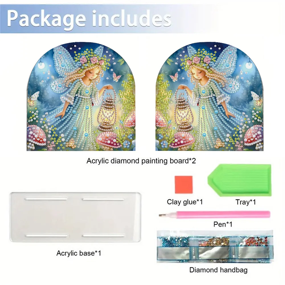 DIY Fairy Acrylic Diamond Painting Napkin Rack Diamond Art Paper Towel Holder