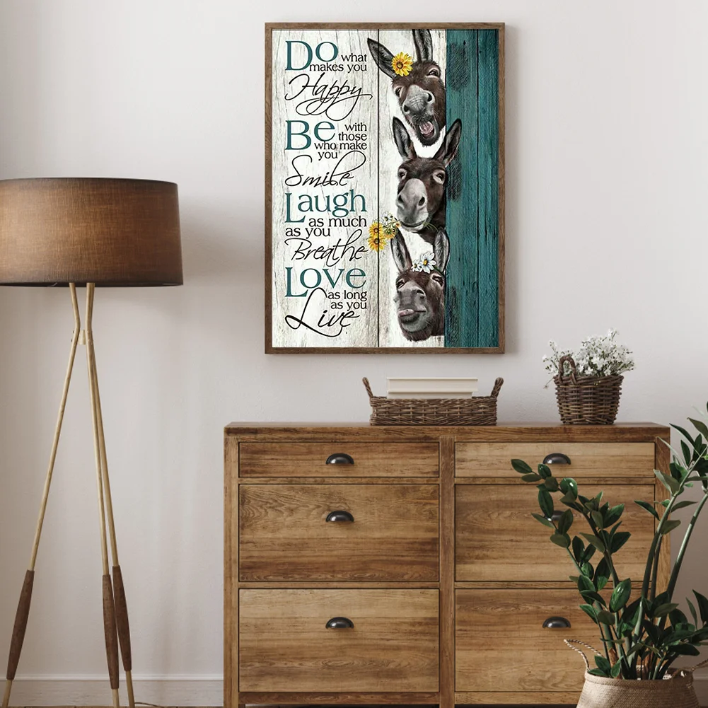 Diamond Painting - Full Round Drill - Donkey Phrase(Canvas|40*50cm)