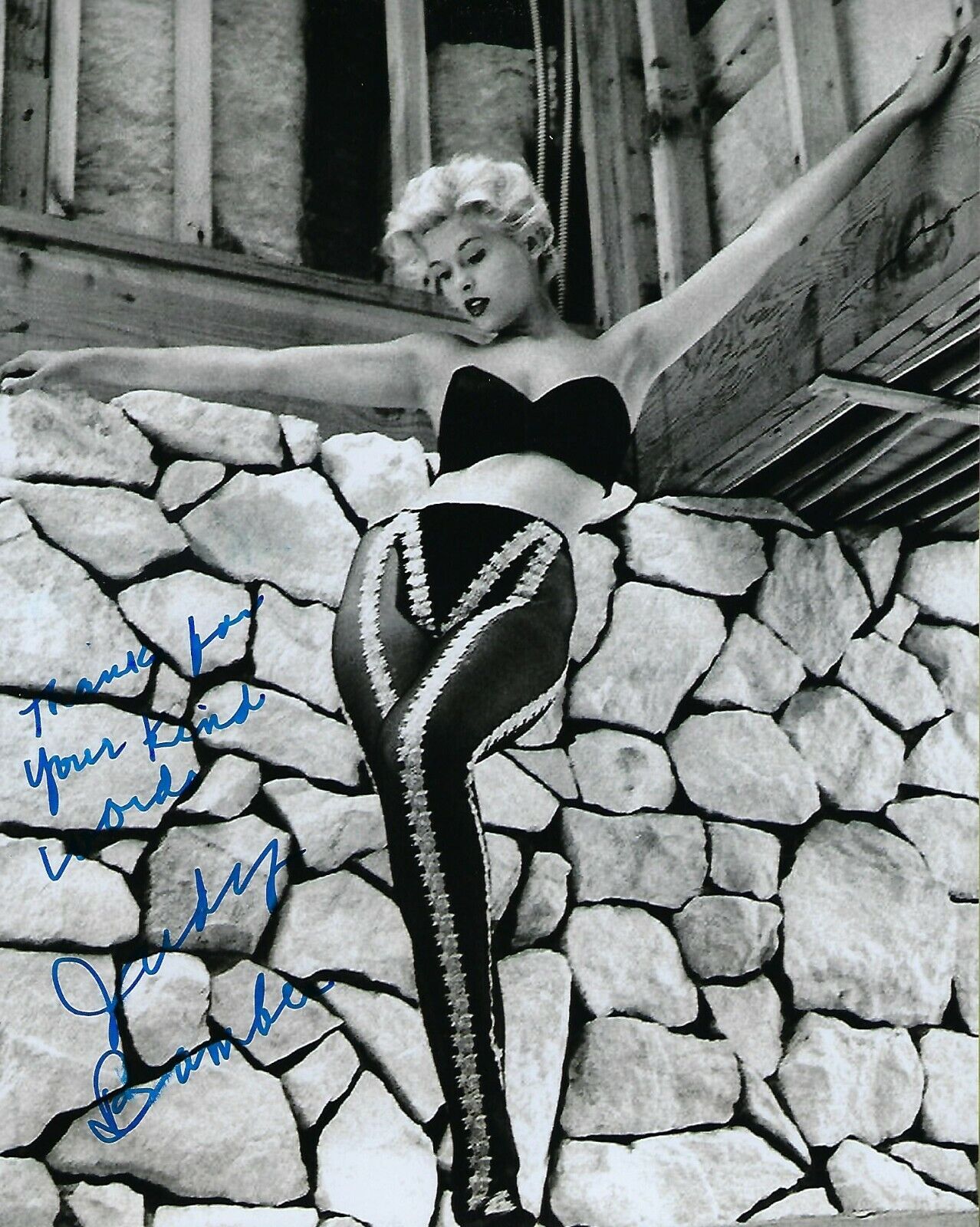 GFA Dragstrip Girl Sexy Movie Actress * JUDY BAMBER * Signed 8x10 Photo Poster painting J7 COA