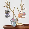 >SALE<6 PCS Double Sided Special Shape Diamond Painting Art Keychain Pendant (Cat)