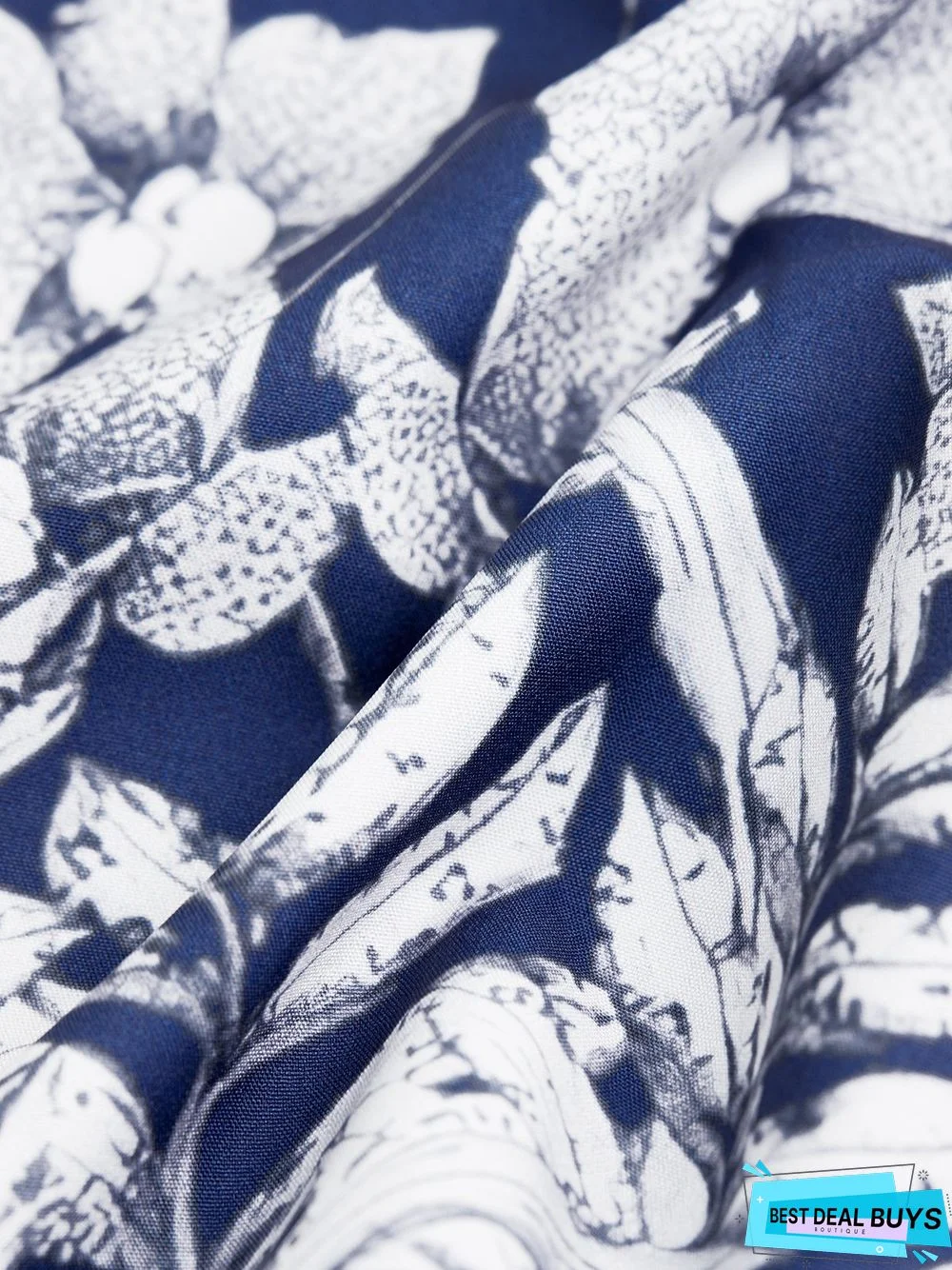 Casual V Neck Loosen Short Sleeve Woven Tunic Dress