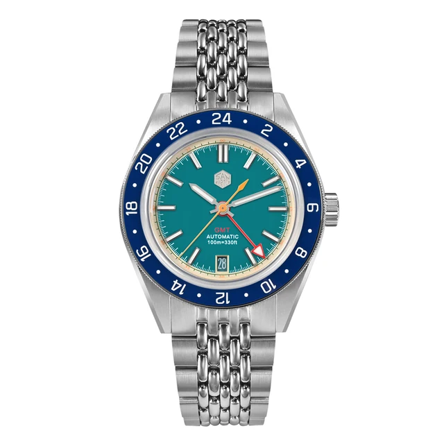 UK warehouse-San Martin New Original Design Men Watch 39.5mm GMT SN0116-g San Martin Watch san martin watchSan Martin Watch
