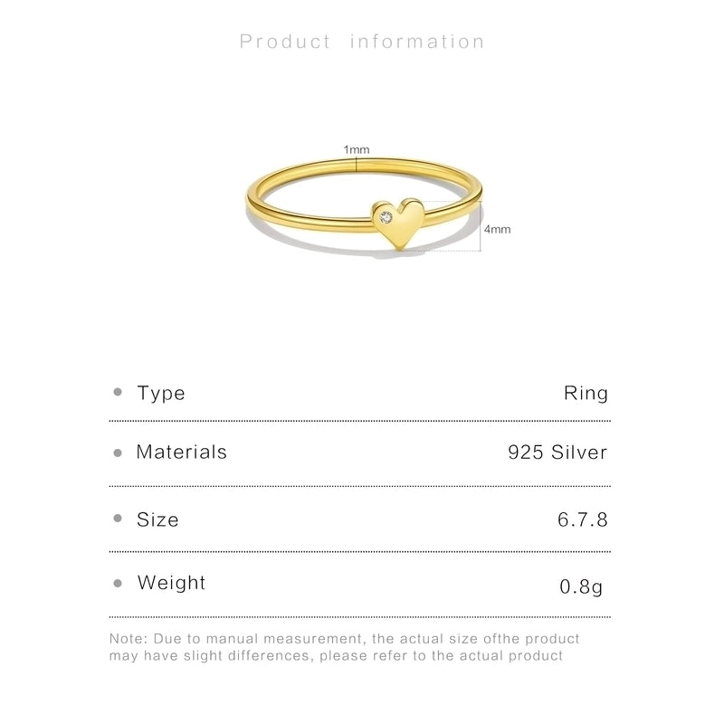 18K Gold Plated White Gold Plated 925 Sterling Silver Zircon Solid Color Rings