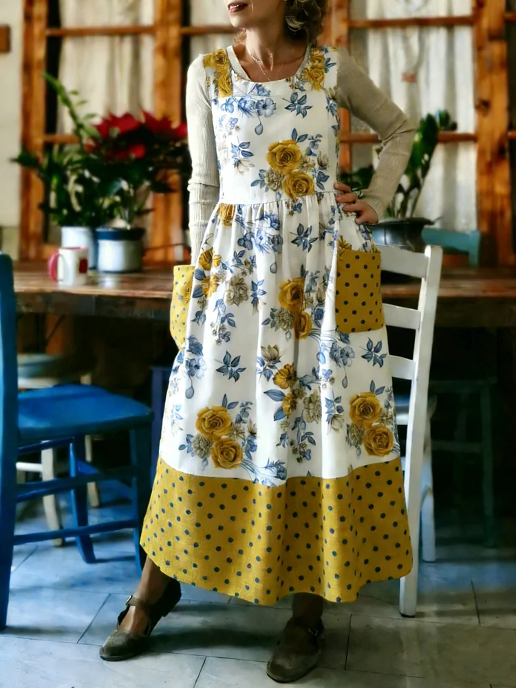 Floral Print Apron
