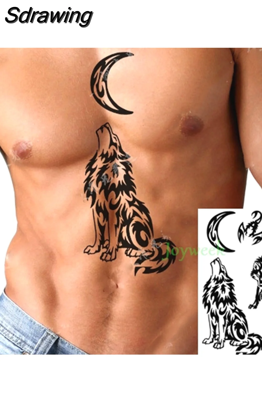 Sdrawing Temporary Tattoo Sticker crow tiger Ganesha wolf forest tatto stickers flash tatoo fake tattoos for women men 7