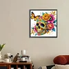 Blumen Schmetterlinge Schädel - speziell geformtes Diamantgemälde - 30*30cm