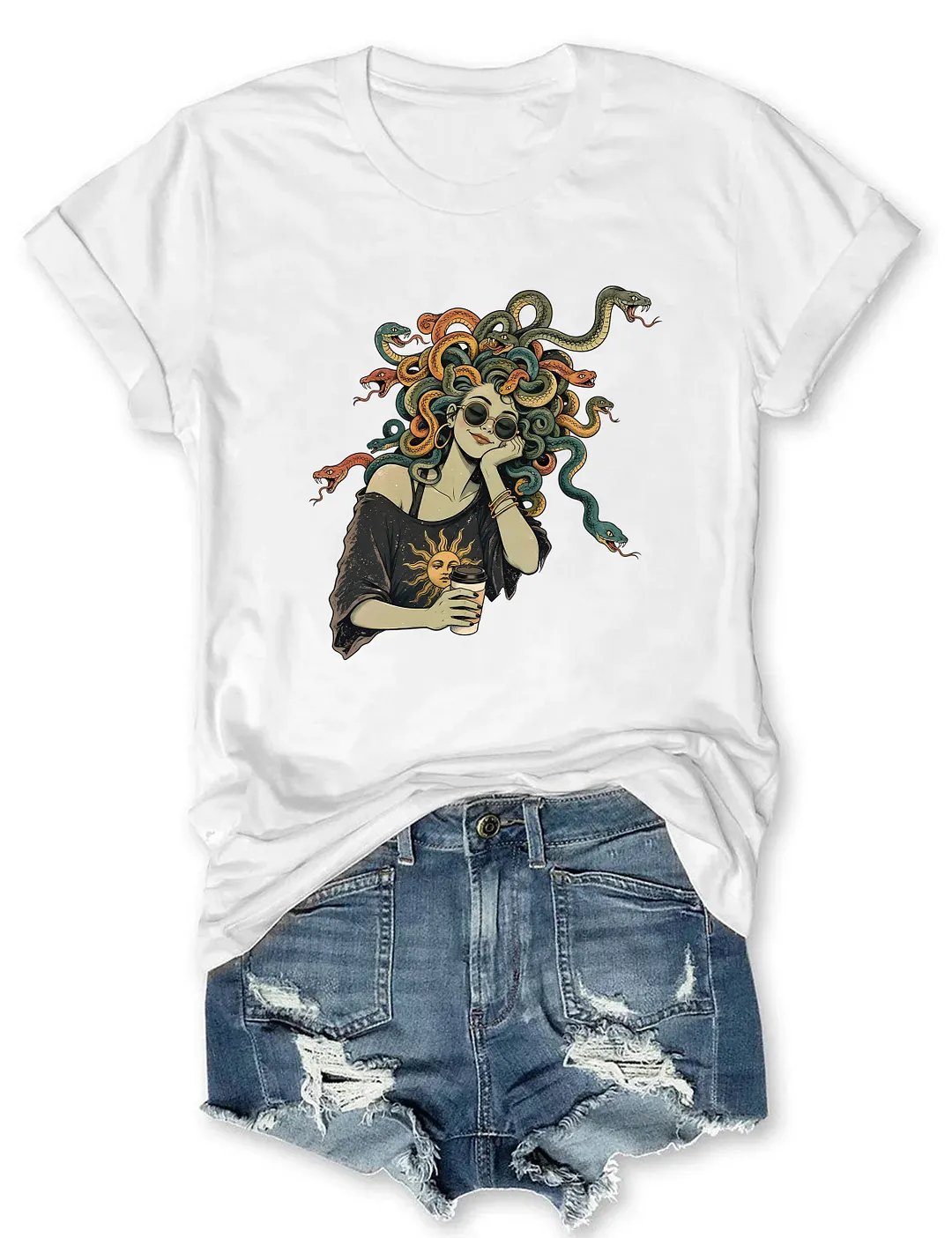 Cute Medusa Coffee T-shirt