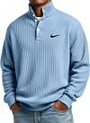 Men's Casual Versatile Button Stand Collar Sweatshirt