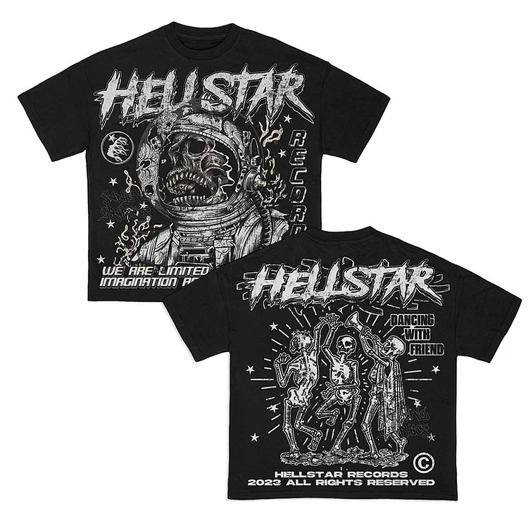 Vintage Hellstar Skull Personalized Graphic 100% Cotton Short Sleeve T-Shirt